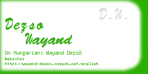 dezso wayand business card