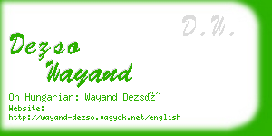 dezso wayand business card